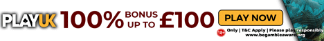 PlayUK Casino 100% Bonus up to £100 + 100 Free Spins Starburst 20191219133601269